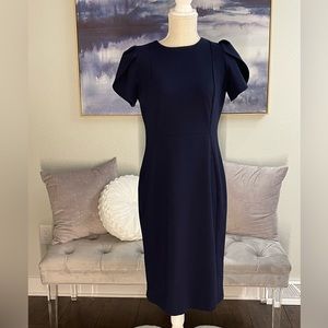Calvin Klein Navy Tulip Sleeve Dress